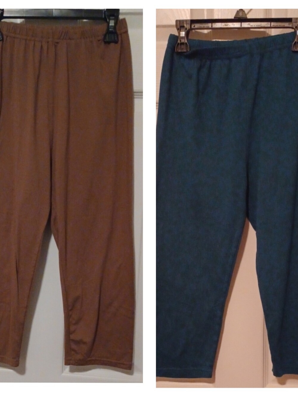 - 2 Malvina Pairs Green And Brown Leggins. One Size